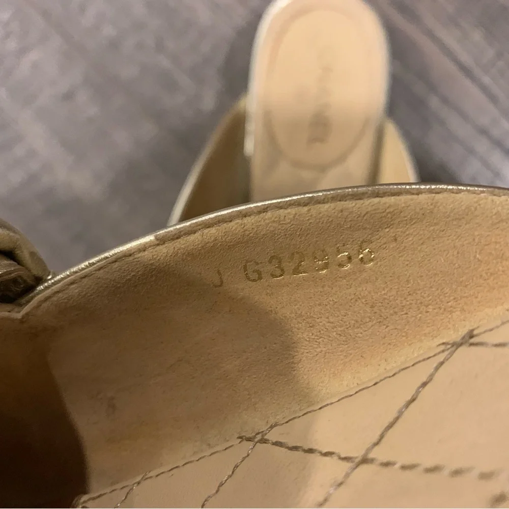 Chanel Metallic gold Leather Braided Chain Mule - Picture 8 of 11